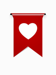 the ribbon with heart icon