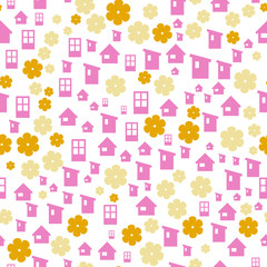 the houses and flowers