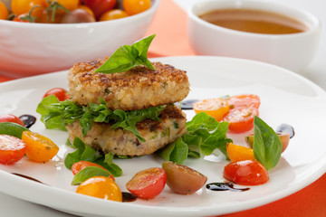 Crab Cakes and Tomato Salad