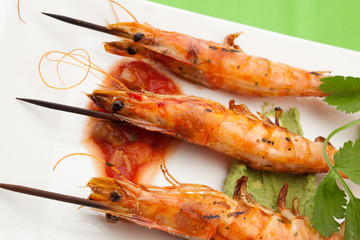 Salsa Spicy Whole Grilled Shrimps