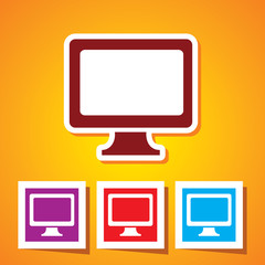 Vector computer display isolated on Colourful Background