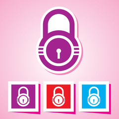 Vector lock icon on Colourful Background
