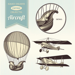hand-drawn vintage aircraft illustrations © Anja Kaiser