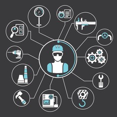 engineering network, industrial info graphics