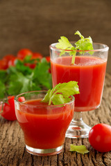 Gazpacho soup of tomatoes.