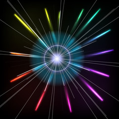 Naklejka premium Abstract Colorful Magic Glow Ray Lights. Vector