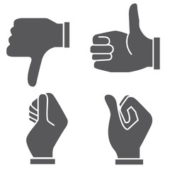 set of hand in different postures