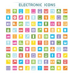 electronic icons, flat icons