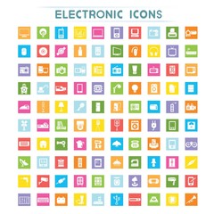 electronic icons, flat icons