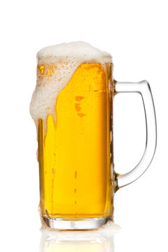 Glass Of Beer On White Background