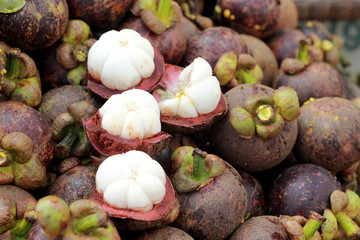 Fresh mangosteen in the Market