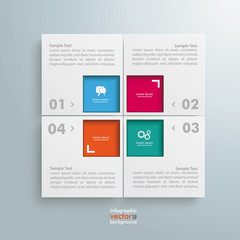 Website Template White 4 Squares 4 Options
