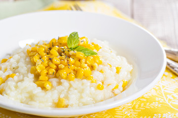 Risotto with baked corn