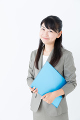 Obraz premium young asian businesswoman on white background
