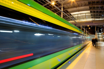 tram in motion