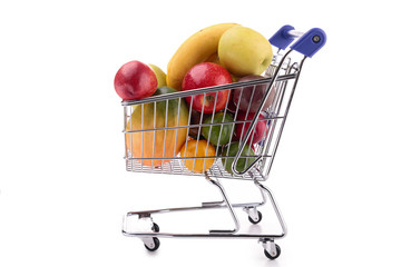 fruit in shopping cart