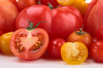 close up on tomatoes