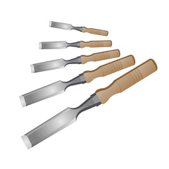 Chisel,Tools isolated on white background