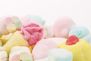 Background of marshmallows candy.