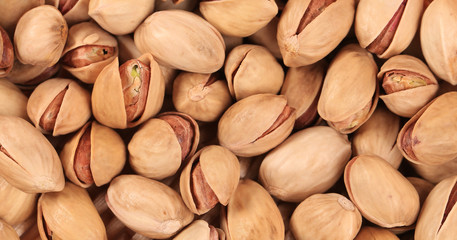 Close up of fresh pistachios.