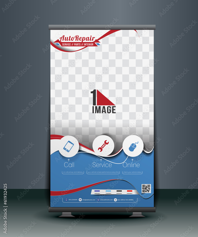 Canvas Prints automobile center roll up banner design