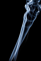 Obraz premium Blue smoke stream close up.