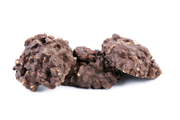 Three handmade chocolate candy.