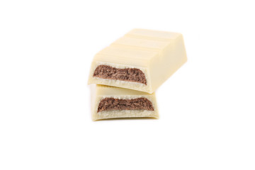 White chocolate bar with filling.