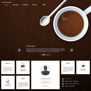 Modern  website design template Coffee Theme