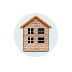 Vector icon of brick house