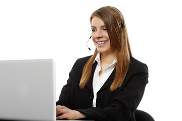 Frau mit Headset 3