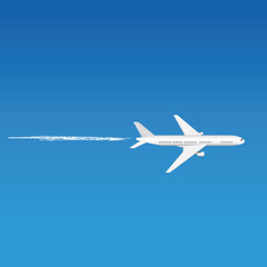 Avion dans ciel bleu