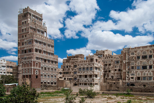 Traditional yemeni architecture in Sanaa, Yemen