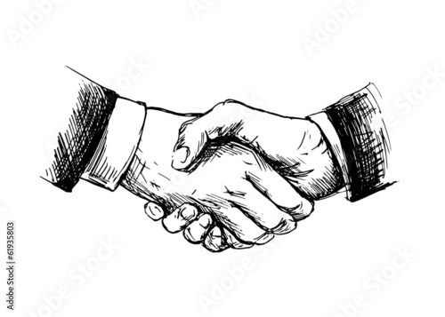  Drawing shake hands . Vector illustration Stock image and royalty-free 