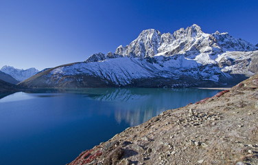 Naklejka na ściany i meble Beautiful Himalaya mountain lake, Everest Region, Nepal.