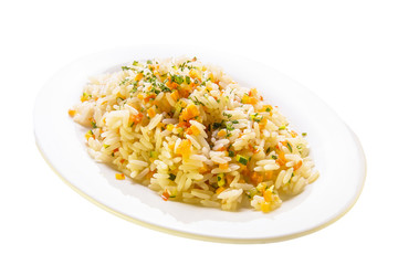 Closeup Of Rice With Vegetables