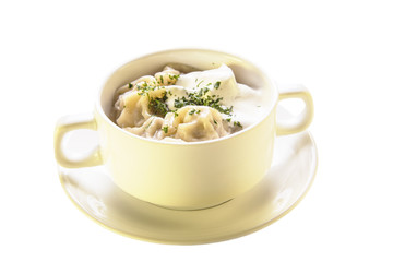 Meat Dumplings - russian boiled pelmeni in plate