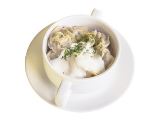 Meat Dumplings - russian boiled pelmeni in plate