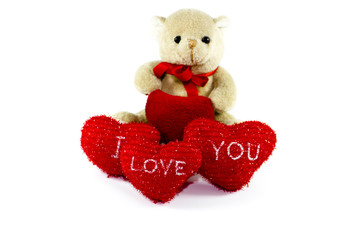 Teddy Bär mit roten Herzen