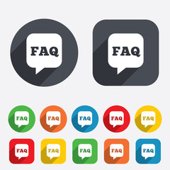 FAQ information sign icon. Help symbol.