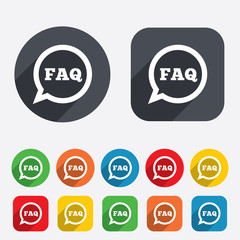 FAQ information sign icon. Help symbol.