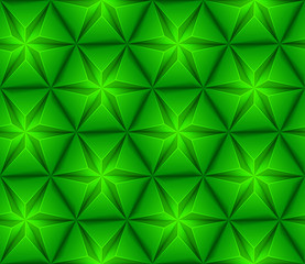 Fototapeta na wymiar 3d Abstract seamless background with green triangles star