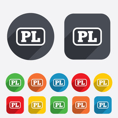 Polish language sign icon. PL translation