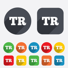 Turkish language sign icon. TR translation