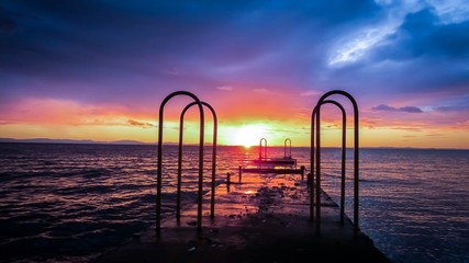 Caribbean Island Pier and Twilight