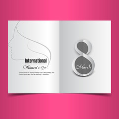 Women's day greeting card presentation colorful vector design
