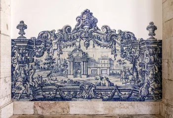Papier Peint photo Monument artistique 18th c. Portuguese Blue Tiles (Azulejos)