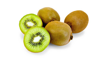 Kiwi fruit on white background