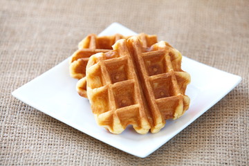 tasty fresh and unhealthy belgian sugar waffles