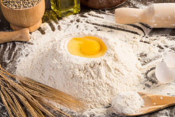 flour, eggs, wheat still-life